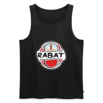 Rabat Marokko Flagge Abzeichen Reise Souvenir Briefmarke - Männer Premium Bio Tank Top - Schwarz - Vorne - AI Model Male 178 light (178cm)