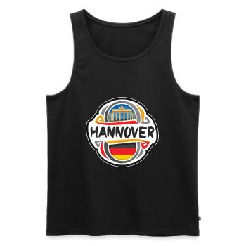 Hanovre Allemagne Drapeau Badge Voyage Souvenir Timbre - Débardeur bio Premium Homme - noir - Devant - Michal (187cm)