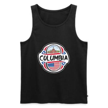 Columbia USA Drapeau des États-Unis Souvenir de voyage Ba - Débardeur bio Premium Homme - noir - Devant - AI Model Male 178 light (178cm)