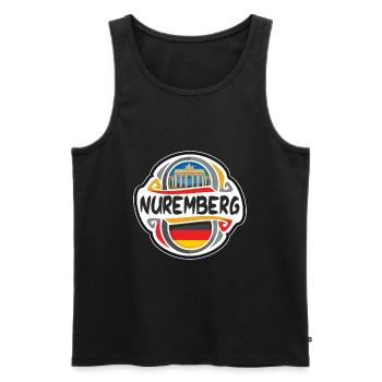 Nuremberg Allemagne Drapeau Badge Voyage Souvenir Timbre - Débardeur bio Premium Homme - noir - Devant - Michal (187cm)