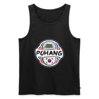 Pohang Südkorea Flagge Reise Souvenir Abzeichen Stam - Männer Premium Bio Tank Top - Schwarz - Vorne - Michal (187cm)