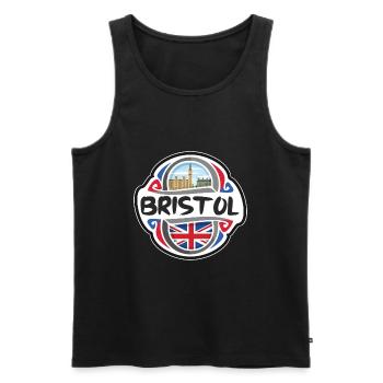 Bristol UK United Kingdom Flag Travel Souvenir Bad - Men's Premium Organic Tank Top - black - Front - Michal (187cm)