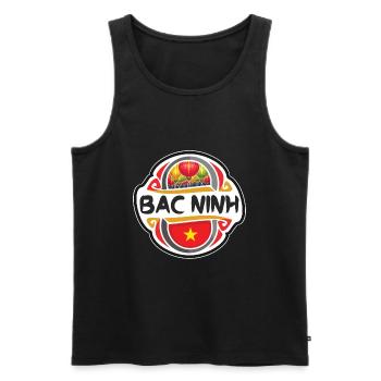 Bac Ninh Vietnam Flagge Abzeichen Reise Souvenir Stempel - Männer Premium Bio Tank Top - Schwarz - Vorne - Michal (187cm)