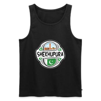 Shekhupura Pakistan Flag Travel Souvenir Badge Sta - Men's Premium Organic Tank Top - black - Front - AI Model Male 178 light (178cm)