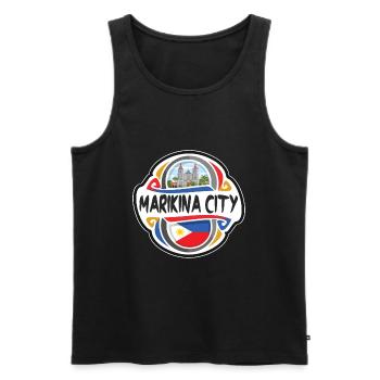Marikina City Philippines Drapeau Souvenir de Voyage Mauvais - Débardeur bio Premium Homme - noir - Devant - Michal (187cm)