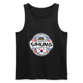 Sihung Südkorea Flagge Reise Souvenir Abzeichen Stam - Männer Premium Bio Tank Top - Schwarz - Vorne - Michal (187cm)