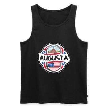 Augusta USA États-Unis Drapeau Souvenir de Voyage Mauvais - Débardeur bio Premium Homme - noir - Devant - AI Model Male 178 light (178cm)