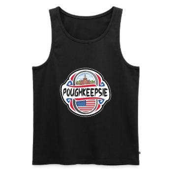 Poughkeepsie USA Drapeau des États-Unis Voyage Souveni - Débardeur bio Premium Homme - noir - Devant - Michal (187cm)