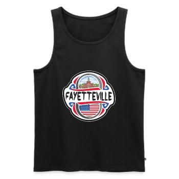Fayetteville USA Drapeau des États-Unis Voyage Souveni - Débardeur bio Premium Homme - noir - Devant - Michal (187cm)