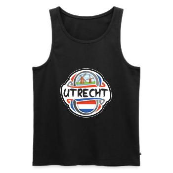 Utrecht Netherlands Flag Travel Souvenir Badge Sta - Men's Premium Organic Tank Top - black - Front - AI Model Male 178 light (178cm)