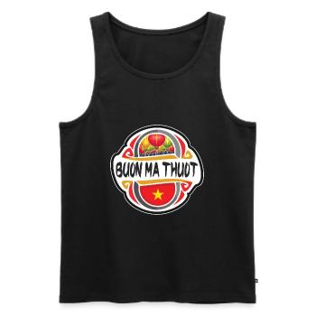 Buon Ma Thuot Vietnam Flagge Reise Souvenir Abzeichen S - Männer Premium Bio Tank Top - Schwarz - Vorne - AI Model Male 178 light (178cm)