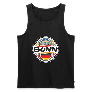 Bonn Deutschland Flaggenabzeichen Reise Souvenir Briefmarke - Männer Premium Bio Tank Top - Schwarz - Vorne - Michal (187cm)