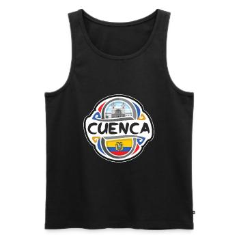 Cuenca Equateur Drapeau Badge Voyage Souvenir Timbre - Débardeur bio Premium Homme - noir - Devant - Michal (187cm)