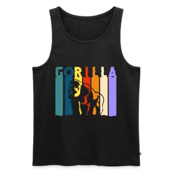 Gorilla Banana Chimpanzee - Men's Premium Organic Tank Top - black - Front - Michal (187cm)