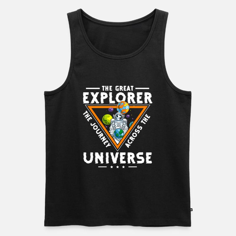 Outer Space Moon Galaxy - Men's Premium Organic Tank Top - black