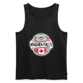 Niagarafälle Kanada Flagge Reise Souvenir Abzeichen St - Männer Premium Bio Tank Top - Schwarz - Vorne - AI Model Male 178 light (178cm)