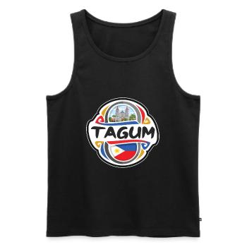 Tagum Philippines Drapeau Insigne Voyage Souvenir Timbre - Débardeur bio Premium Homme - noir - Devant - Michal (187cm)