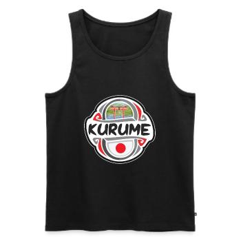 Kurume Japon Drapeau Insigne Voyage Souvenir Timbre - Débardeur bio Premium Homme - noir - Devant - Michal (187cm)