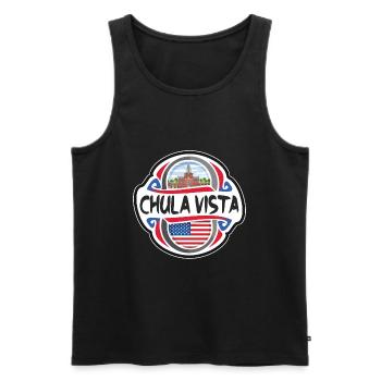 Chula Vista USA Vereinigte Staaten Flagge Reisesouvenir - Männer Premium Bio Tank Top - Schwarz - Vorne - AI Model Male 178 light (178cm)