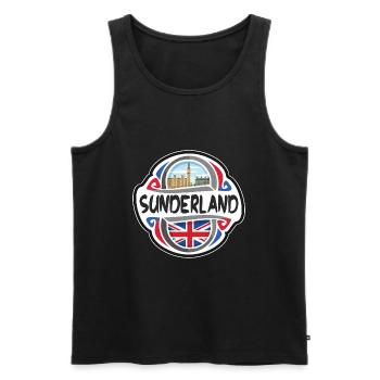 Sunderland UK Vereinigtes Königreich Flagge Reisesouvenir - Männer Premium Bio Tank Top - Schwarz - Vorne - AI Model Male 178 light (178cm)