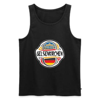 Gelsenkirchen Deutschland Flagge Reise Souvenir Abzeichen S - Männer Premium Bio Tank Top - Schwarz - Vorne - Michal (187cm)