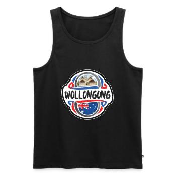Wollongong Australia Flag Travel Souvenir Badge St - Men's Premium Organic Tank Top - black - Front - Michal (187cm)