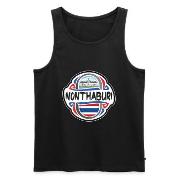 Nonthaburi Thailand Flag Travel Souvenir Badge Sta - Men's Premium Organic Tank Top - black - Front - AI Model Male 178 light (178cm)