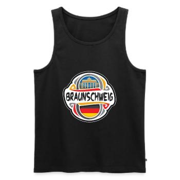 Braunschweig Allemagne Drapeau Voyage Souvenir Badge St - Débardeur bio Premium Homme - noir - Devant - Michal (187cm)