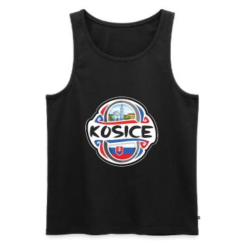 Kosice Slowakei Flagge Abzeichen Reise Souvenir Briefmarke - Männer Premium Bio Tank Top - Schwarz - Vorne - Michal (187cm)