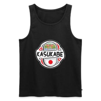 Kasukabe Japon drapeau insigne voyage souvenir timbre - Débardeur bio Premium Homme - noir - Devant - AI Model Male 178 light (178cm)