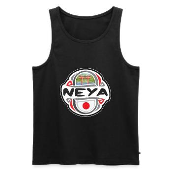 Neya Japon Drapeau Badge Souvenir de Voyage Timbre - Débardeur bio Premium Homme - noir - Devant - Michal (187cm)