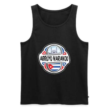 Arroyo Naranjo Cuba Flag Travel Souvenir Badge Sta - Men's Premium Organic Tank Top - black - Front - Michal (187cm)