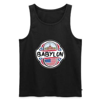Babylon USA United States Flag Travel Souvenir Bad - Men's Premium Organic Tank Top - black - Front - Michal (187cm)