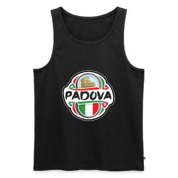 Padova Italy Flag Badge Travel Souvenir Stamp - Men's Premium Organic Tank Top - black - Front - AI Model Male 178 light (178cm)