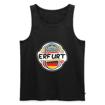 Erfurt Germany Flag Badge Travel Souvenir Stamp - Men's Premium Organic Tank Top - black - Front - Michal (187cm)