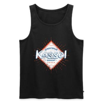 Kassel Germany City Skyline Home Love - Men's Premium Organic Tank Top - black - Front - AI Model Male 178 light (178cm)