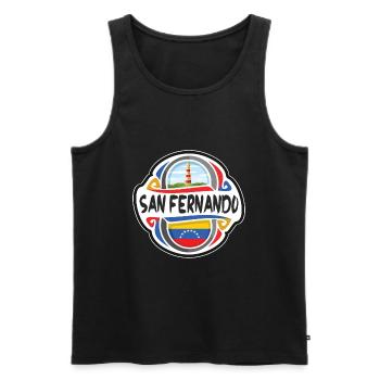 San Fernando Venezuela Flagge Reise Souvenir Abzeichen - Männer Premium Bio Tank Top - Schwarz - Vorne - AI Model Male 178 light (178cm)