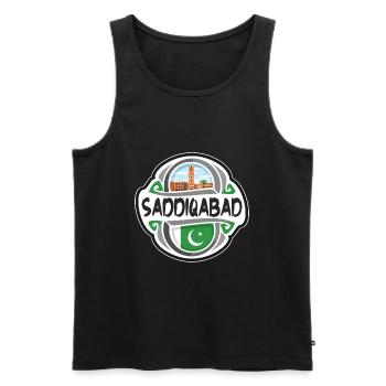 Saddiqabad Pakistan Flag Travel Souvenir Badge Sta - Men's Premium Organic Tank Top - black - Front - AI Model Male 178 light (178cm)