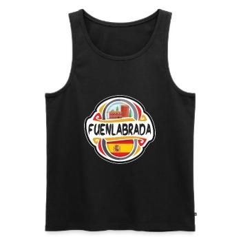 Fuenlabrada Spanien Flagge Abzeichen Reise Souvenir Stempel - Männer Premium Bio Tank Top - Schwarz - Vorne - Michal (187cm)