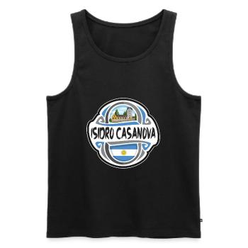 Isidro Casanova Argentinien Flagge Reise Souvenir Bad - Männer Premium Bio Tank Top - Schwarz - Vorne - Michal (187cm)