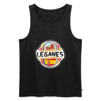 Leganes Spain Flag Badge Travel Souvenir Stamp - Men's Premium Organic Tank Top - black - Front - Michal (187cm)