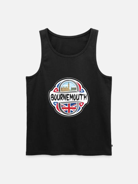 Bournemouth UK United Kingdom Flag Travel Souvenir - Men's Premium Organic Tank Top - black