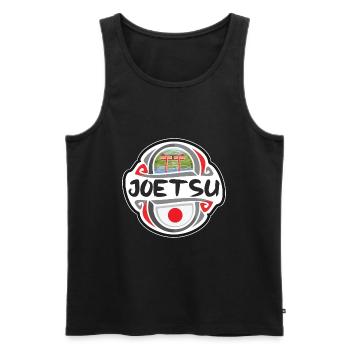 Joetsu Japon Drapeau Badge Voyage Souvenir Timbre - Débardeur bio Premium Homme - noir - Devant - Michal (187cm)