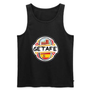 Getafe Espagne Drapeau Badge Voyage Souvenir Timbre - Débardeur bio Premium Homme - noir - Devant - Michal (187cm)