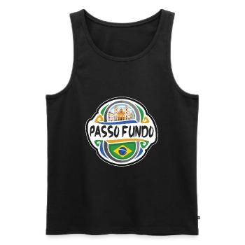 Passo Fundo Brasilien Flagge Reise Souvenir Abzeichen Stam - Männer Premium Bio Tank Top - Schwarz - Vorne - Michal (187cm)