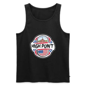 High Point USA Drapeau des États-Unis Souvenir de voyage - Débardeur bio Premium Homme - noir - Devant - Michal (187cm)