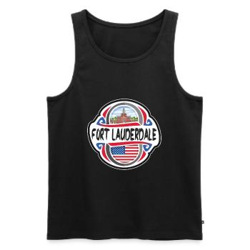 Fort Lauderdale USA Drapeau des États-Unis Voyage Souv - Débardeur bio Premium Homme - noir - Devant - Michal (187cm)