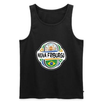 Nova Friburgo Brazil Flag Travel Souvenir Badge St - Men's Premium Organic Tank Top - black - Front - Michal (187cm)