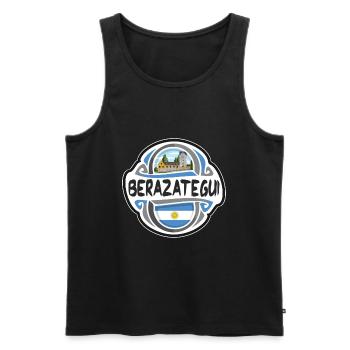 Berazategui Argentine Drapeau Voyage Souvenir Badge S - Débardeur bio Premium Homme - noir - Devant - AI Model Male 178 light (178cm)