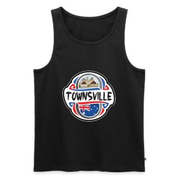 Townsville Australia Flag Travel Souvenir Badge St - Men's Premium Organic Tank Top - black - Front - Michal (187cm)